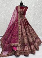 Velvet Rani Bridal Wear Embroidery Work Lehenga Choli